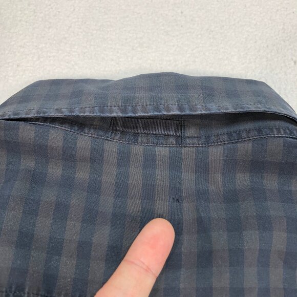 Zegna Sport Black Watch Shirt Men's M Black Brown Gingham Plaid Twisted‎ Cotton - Picture 13 of 16